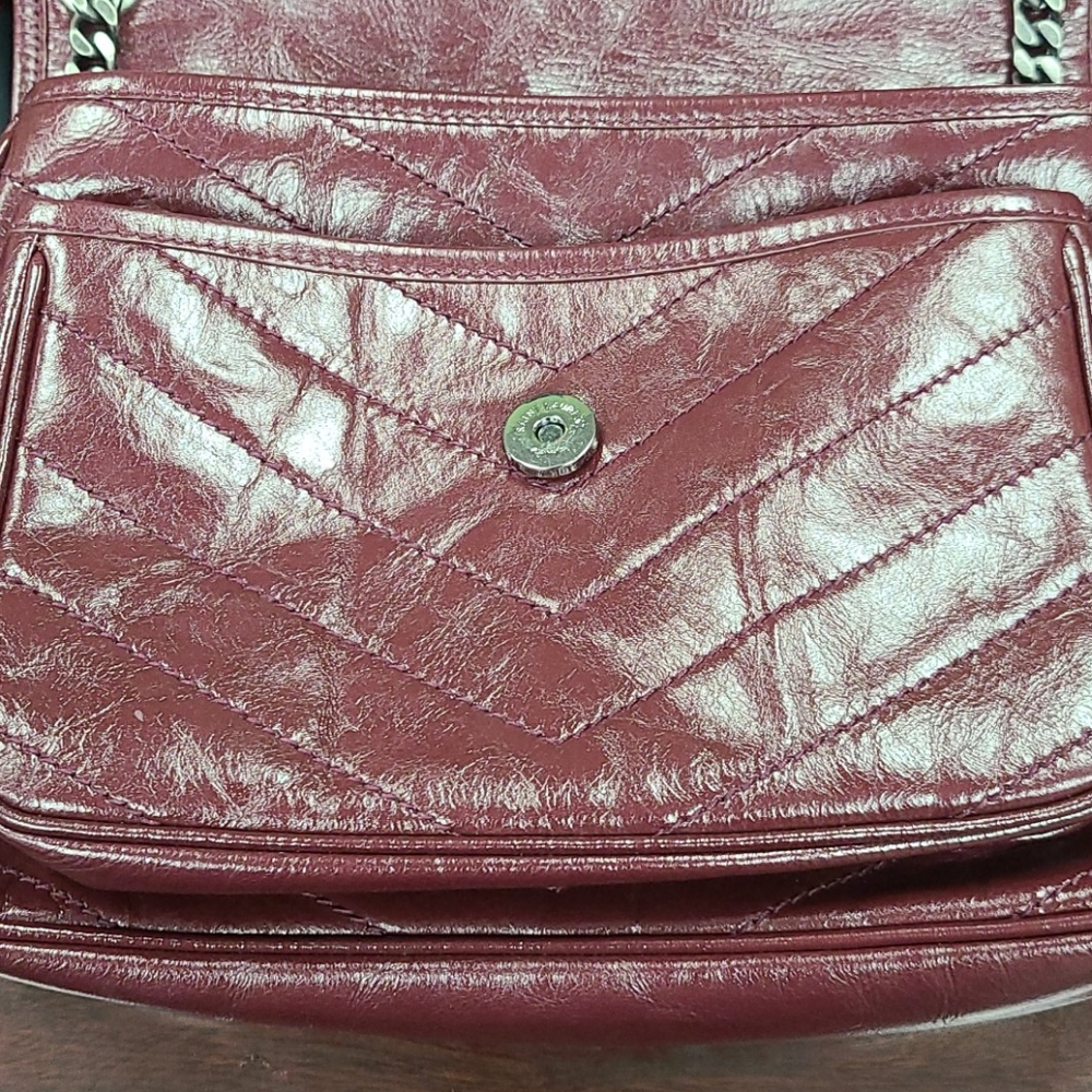 NEW Yves Saint Laurent NIKI MEDIUM Crinkled Leather Bag - Picture 5 of 10